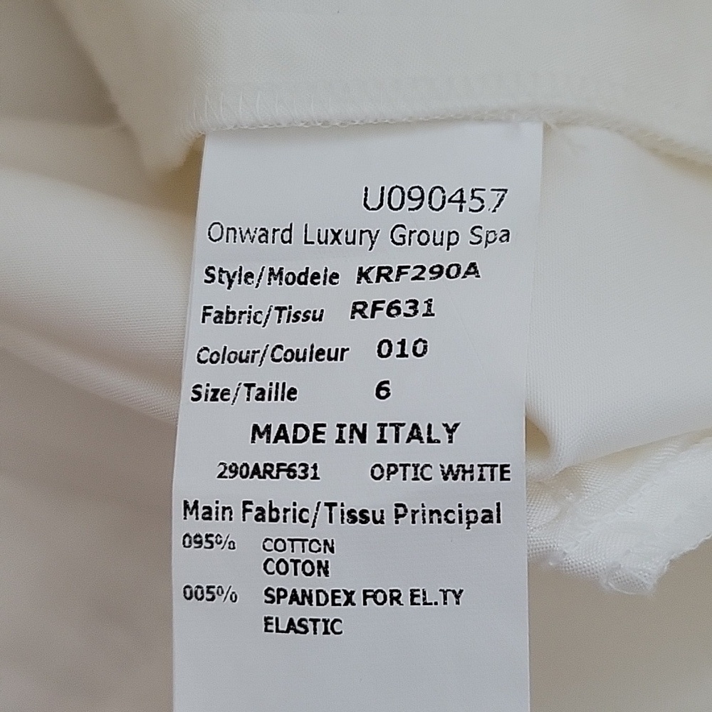Michael Kors Collection Made in Italy Cream Cotton Stretch Office Pants 6 - Picture 10 of 13